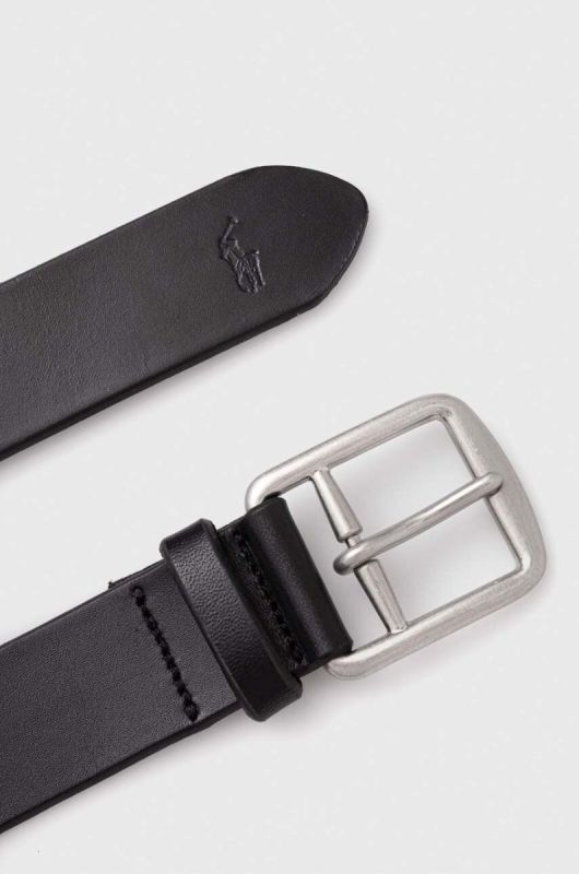 Шкіряний ремінь Polo Ralph Lauren чоловічий колір чорний (3388365) фото 2
