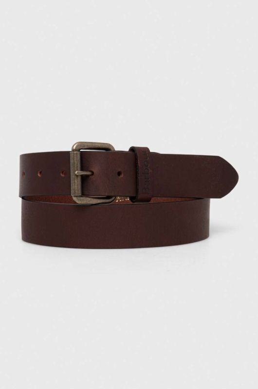 Шкіряний ремінь Barbour чоловічий колір коричневий (3486384)