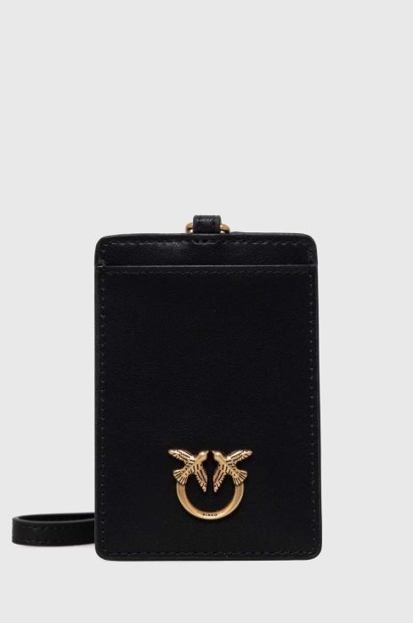 Шкіряний чохол на банківські карти Pinko колір чорний (3430433)