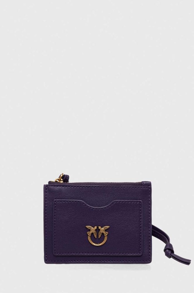 Шкіряний гаманець Pinko жіночий колір фіолетовий (3430441)