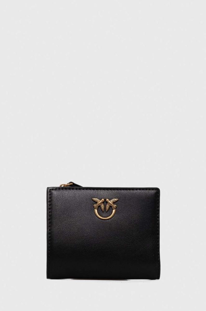 Шкіряний гаманець Pinko жіночий колір чорний (3430443)