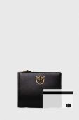 Шкіряний гаманець Pinko жіночий колір чорний (3430443)