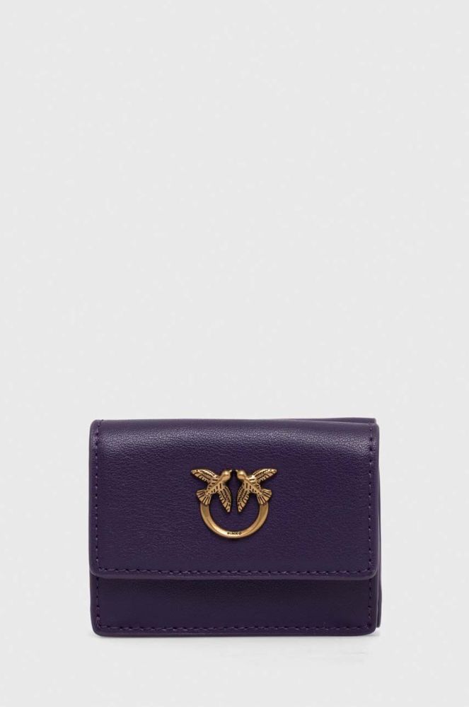 Шкіряний гаманець Pinko жіночий колір фіолетовий (3434416)