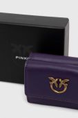 Шкіряний гаманець Pinko жіночий колір фіолетовий (3434416)