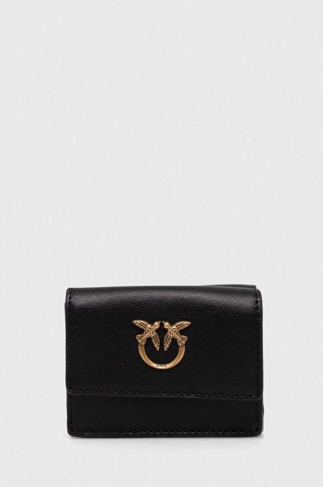 Шкіряний гаманець Pinko жіночий колір чорний (3434417)
