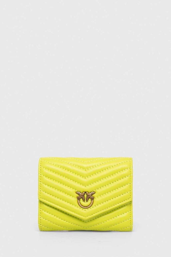 Шкіряний гаманець Pinko жіночий колір зелений