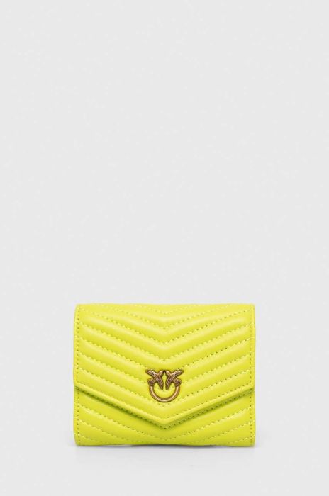 Шкіряний гаманець Pinko жіночий колір зелений