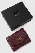 Шкіряний гаманець Pinko жіночий колір бордовий (3425384)