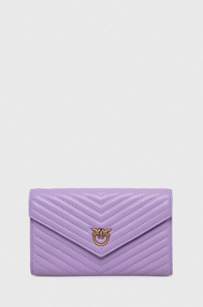 Шкіряний гаманець Pinko жіночий колір фіолетовий (3425387)