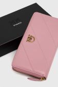 Шкіряний гаманець Pinko жіночий колір рожевий (3430446)