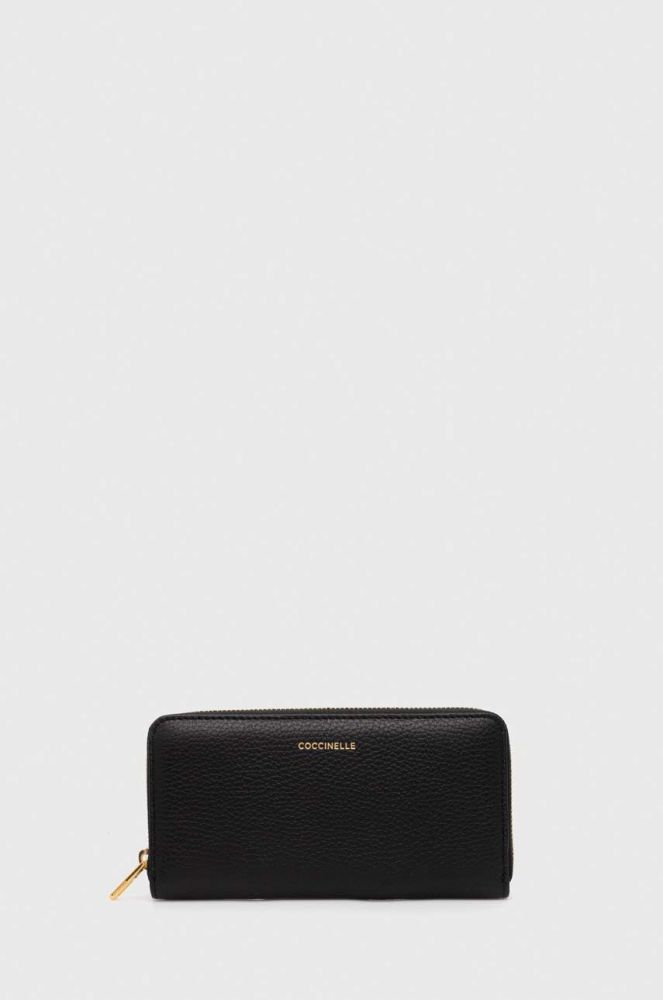 Шкіряний гаманець Coccinelle жіночий колір чорний (3376862)