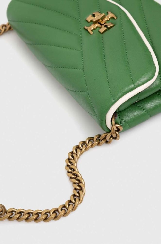 Шкіряна сумочка Tory Burch колір зелений (3278462) фото 4