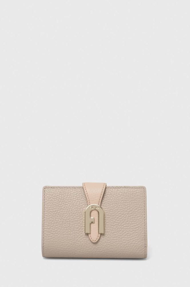 Шкіряний гаманець Furla жіночий колір бежевий (3306013)