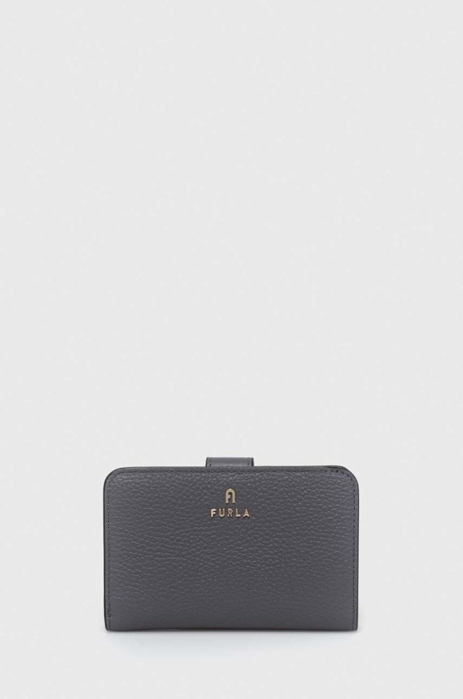 Шкіряний гаманець Furla жіночий колір сірий