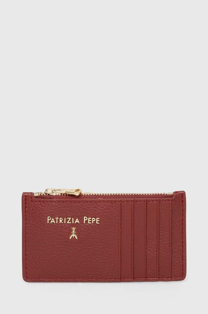 Шкіряний гаманець Patrizia Pepe жіночий колір бордовий (3379533)