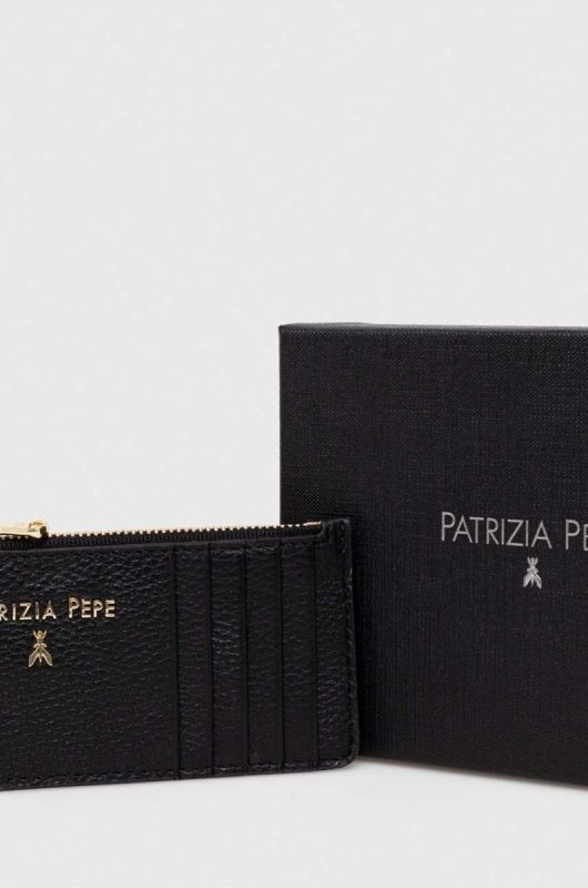 Гаманець жіночий шкіряний Patrizia Pepe колір чорний фото 4