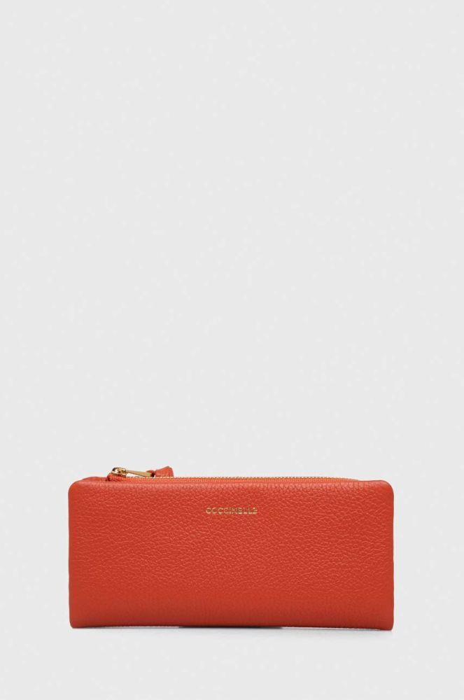 Шкіряний гаманець Coccinelle жіночий колір помаранчевий (3538207)