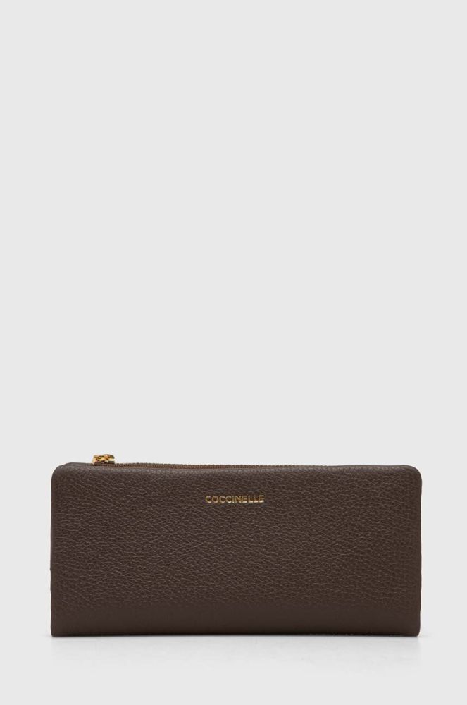 Шкіряний гаманець Coccinelle жіночий колір коричневий (3538206)