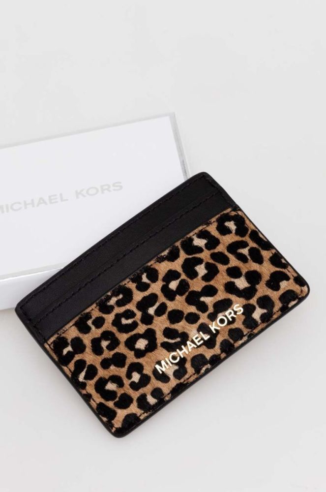 Шкіряний чохол на банківські карти MICHAEL Michael Kors колір чорний (3550937) фото 3