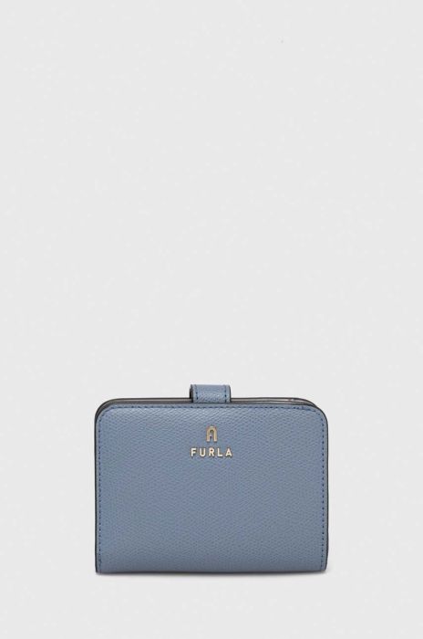 Шкіряний гаманець Furla Camelia жіночий колір блакитний