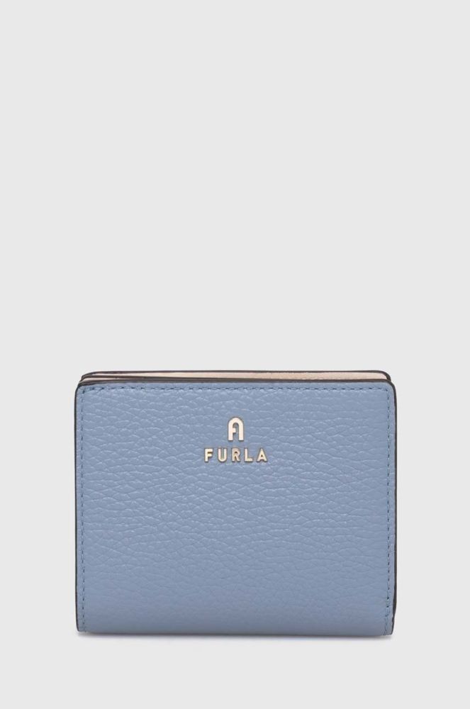 Шкіряний гаманець Furla жіночий колір блакитний (3538228)