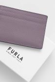 Шкіряний чохол на банківські карти Furla колір фіолетовий (3533935)