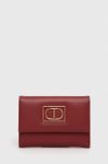 Шкіряний гаманець Twinset жіночий колір бордовий (3578197)