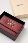 Шкіряний гаманець Twinset жіночий колір бордовий (3578197)