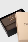 Шкіряний гаманець Twinset жіночий колір сірий (3578195)