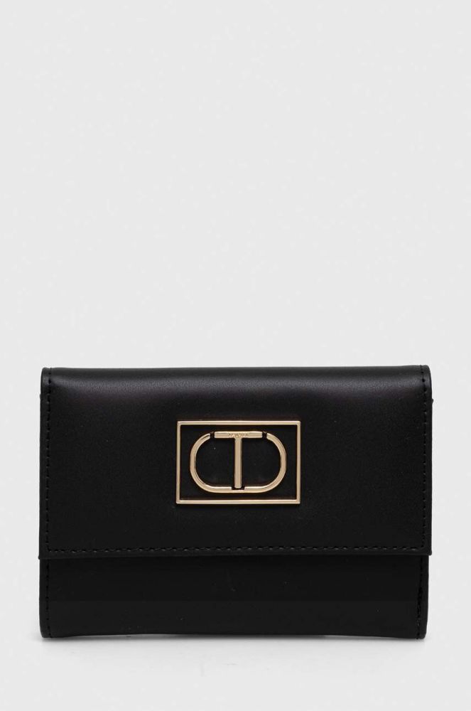Шкіряний гаманець Twinset жіночий колір чорний (3578196)