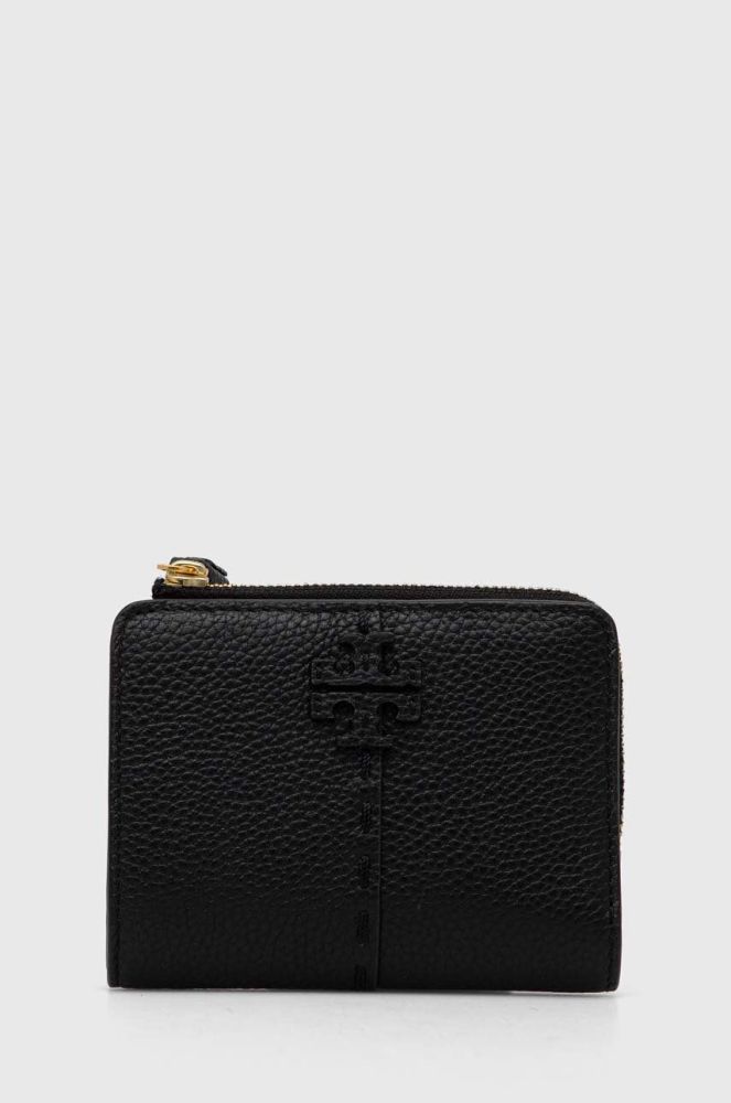 Шкіряний гаманець Tory Burch жіночий колір чорний (3542038)