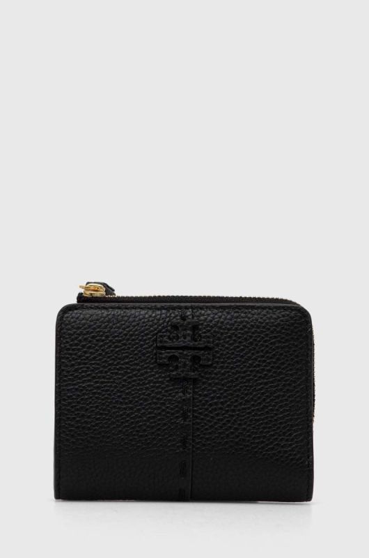 Шкіряний гаманець Tory Burch жіночий колір чорний (3542038)