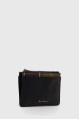 Шкіряний гаманець Barbour жіночий колір чорний