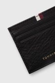 Шкіряний чохол на банківські карти Tommy Hilfiger колір чорний (3316544)