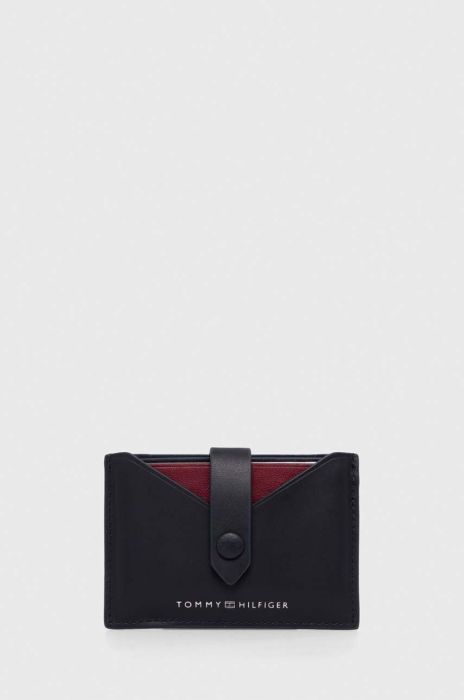 Шкіряний чохол на банківські карти Tommy Hilfiger колір синій (3253695)