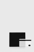 Шкіряний гаманець BOSS чоловічий колір чорний (3394709)