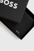 Шкіряний гаманець BOSS чоловічий колір чорний (3351651)