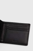 Шкіряний гаманець HUGO чоловічий колір чорний (3404171)