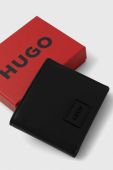 Шкіряний гаманець HUGO чоловічий колір чорний (3404172)