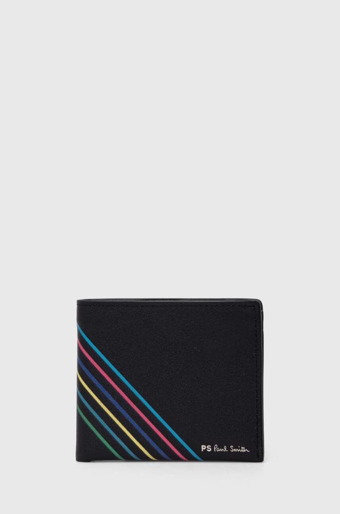 Шкіряний гаманець PS Paul Smith чоловічий колір чорний (3366280)