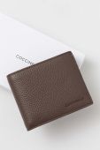 Шкіряний гаманець Coccinelle чоловічий колір коричневий