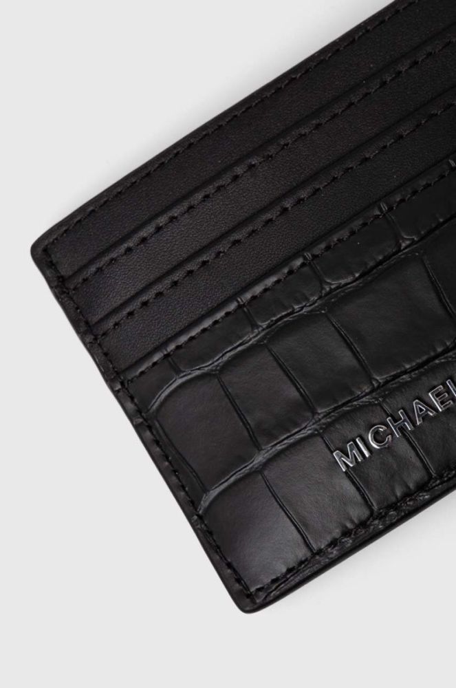 Шкіряний чохол на банківські карти Michael Kors колір чорний фото 4