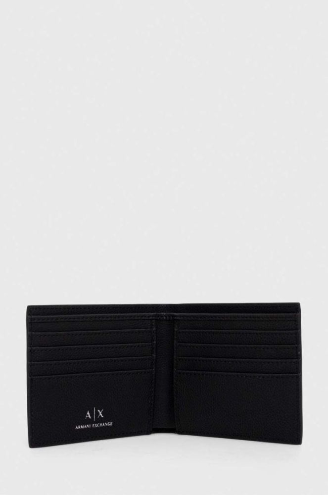 Шкіряний гаманець Armani Exchange чоловічий колір чорний (3438301) фото 3
