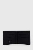 Шкіряний гаманець Armani Exchange чоловічий колір чорний (3438301)