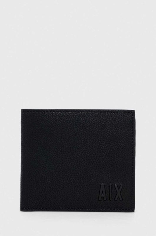 Шкіряний гаманець Armani Exchange чоловічий колір чорний (3438302)
