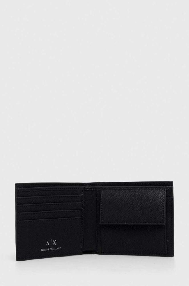 Шкіряний гаманець Armani Exchange чоловічий колір чорний (3438302) фото 3