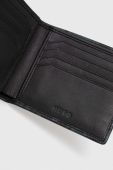 Шкіряний гаманець HUGO чоловічий колір чорний (3591512)