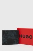 Шкіряний гаманець HUGO чоловічий колір чорний (3591512)