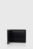 Шкіряний гаманець HUGO чоловічий колір чорний (3486396)