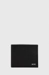 Шкіряний гаманець BOSS чоловічий колір чорний (3482410)
